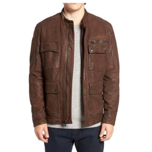 Lucky Brand Manx Jacket in Vintage Brown Leather XXL USED